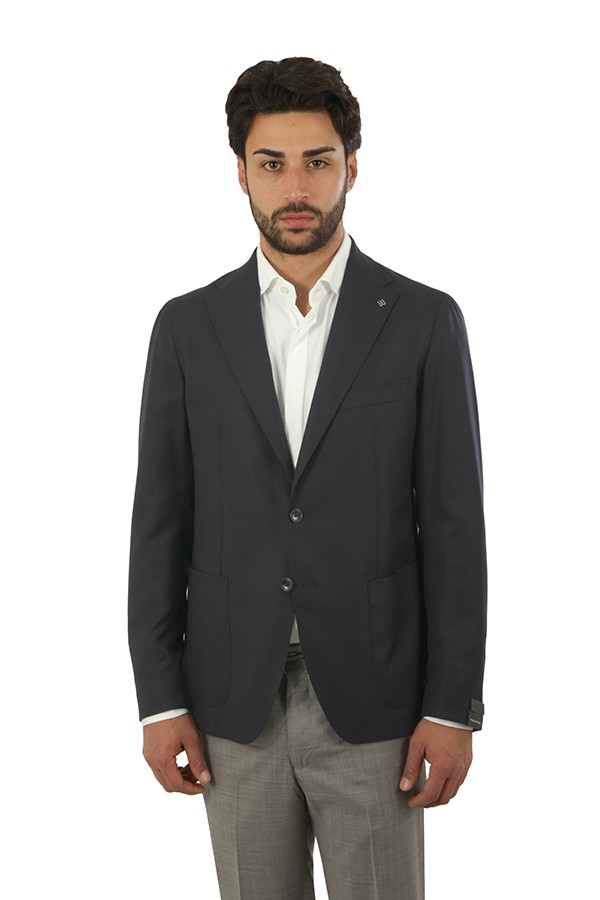 Giacca Tagliatore in Hopsack Blu